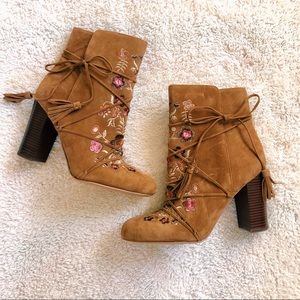 Sam Edelman brown floral boots